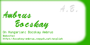 ambrus bocskay business card